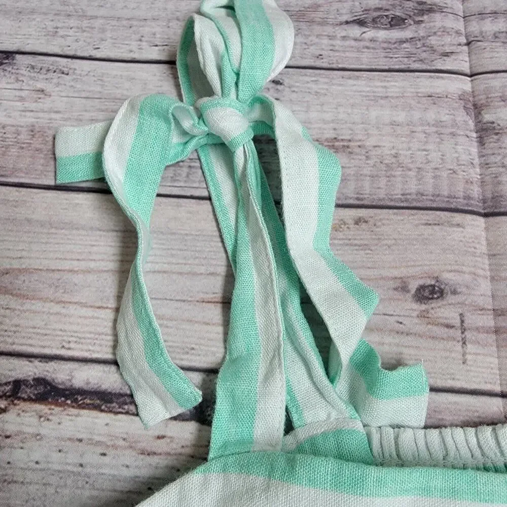 Stoney Clover Lane X Target Green Striped Tie Strap Tank Top Size Medium - Picture 2 of 9